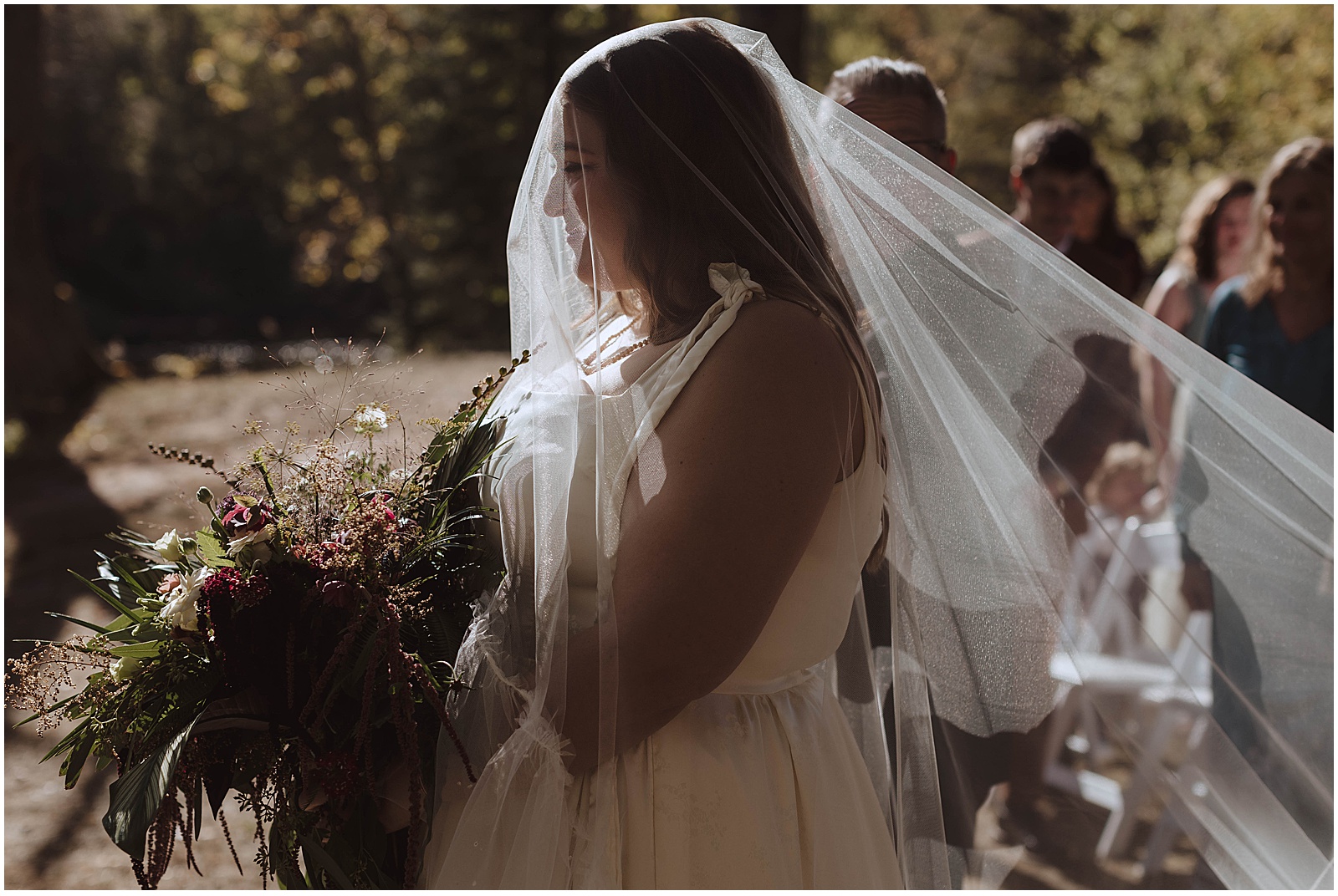 Bride walking down the aisle at her Wisconsin wedding ceremony