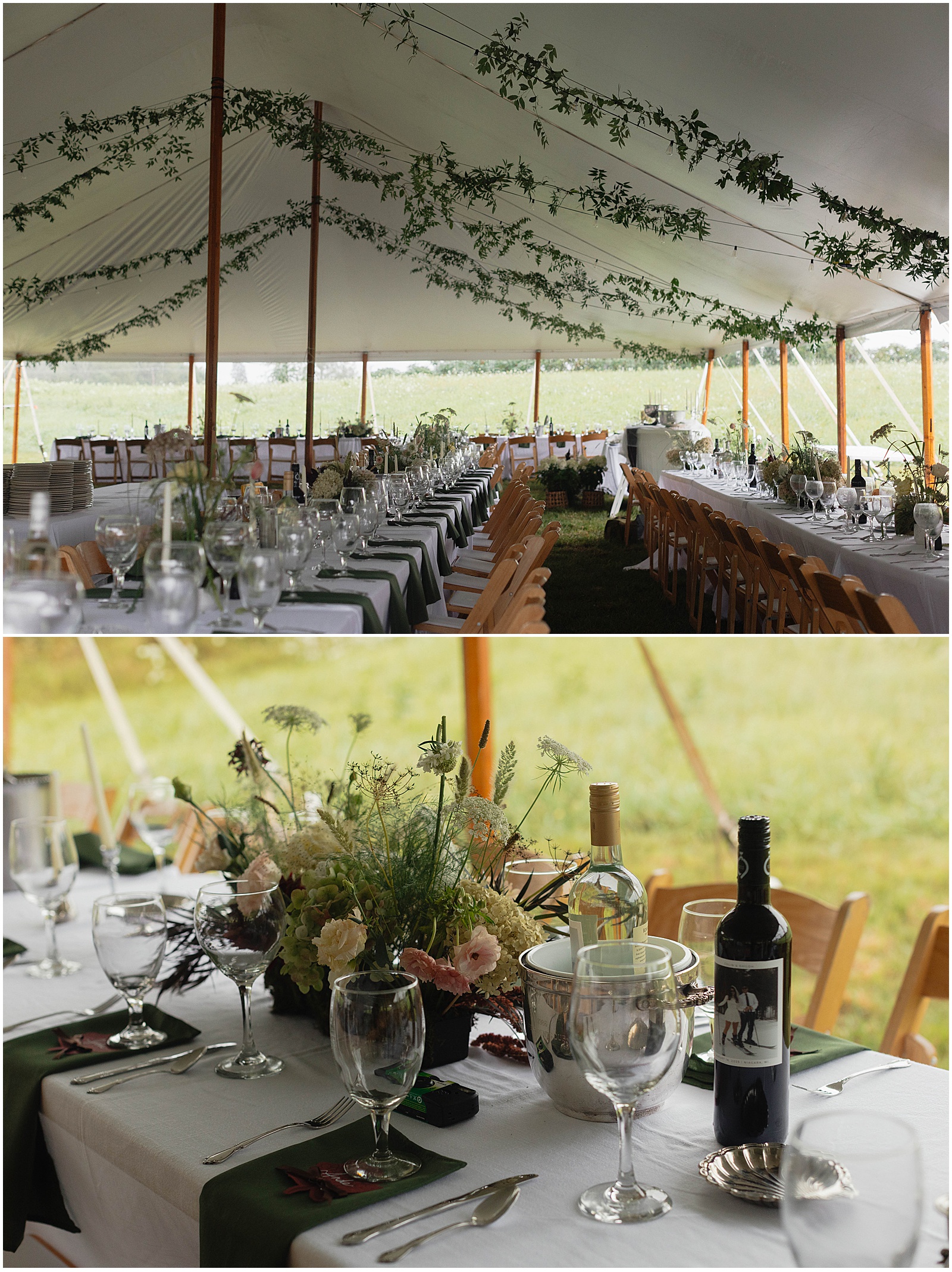 Backyard tent wedding in Wisconsin