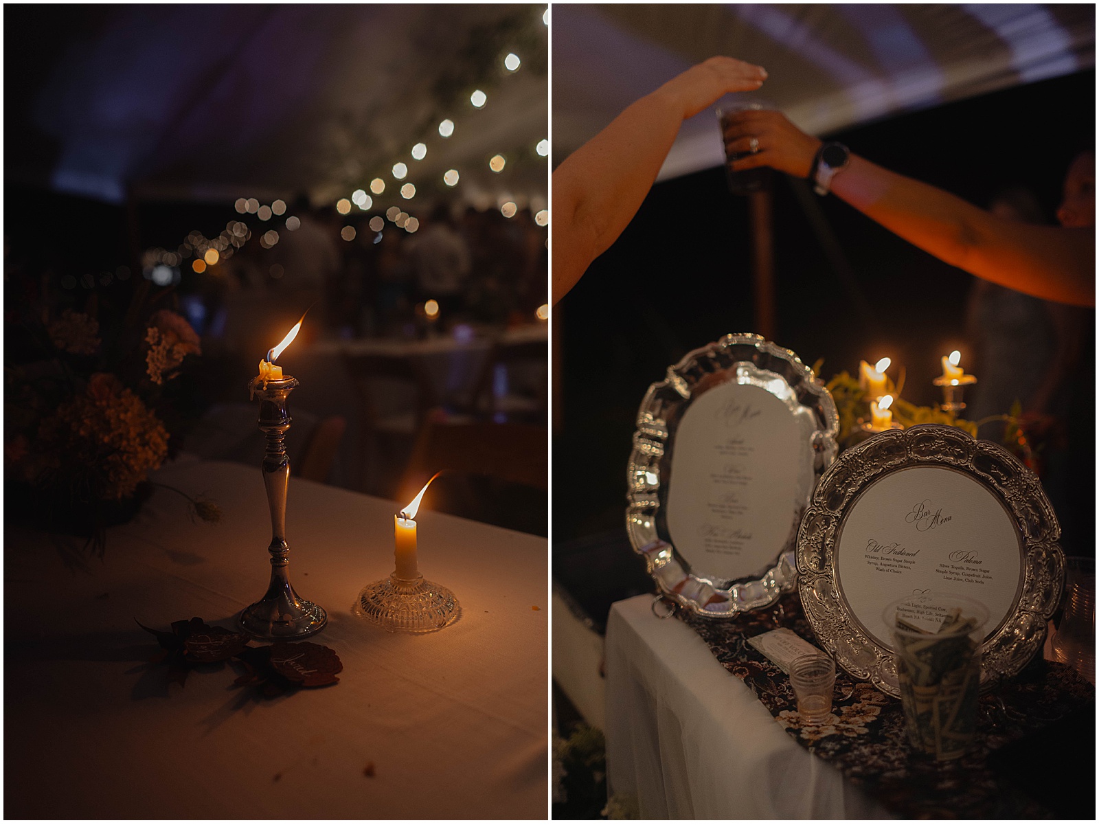 Wedding reception table details at a Wisconsin wedding